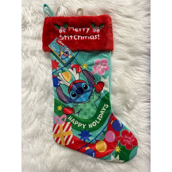 Disney Other - 🆕 Disney Lilo & Stitch "Merry Stichmas" Christmas Stocking Red Large